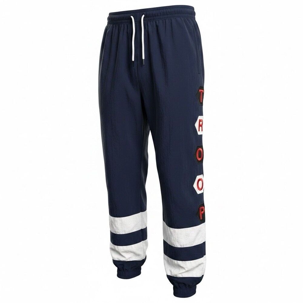 Vintage World Of Troop Track Pants L Navy Hip Hop 80s 90s Joggers Streetwear